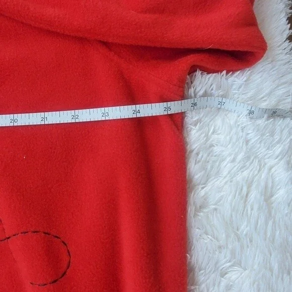 Vintage 1990s Grandma Core Red Checkered 1/4 Zip floral Fleece Pullover - Picture 9 of 10